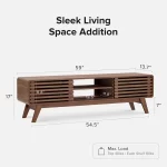 mopio Ensley 59" Walnut TV Stand for 55/60/65 inch TV - Image 8